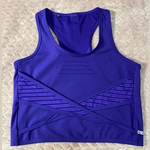 Gymshark blue crop top tank size medium